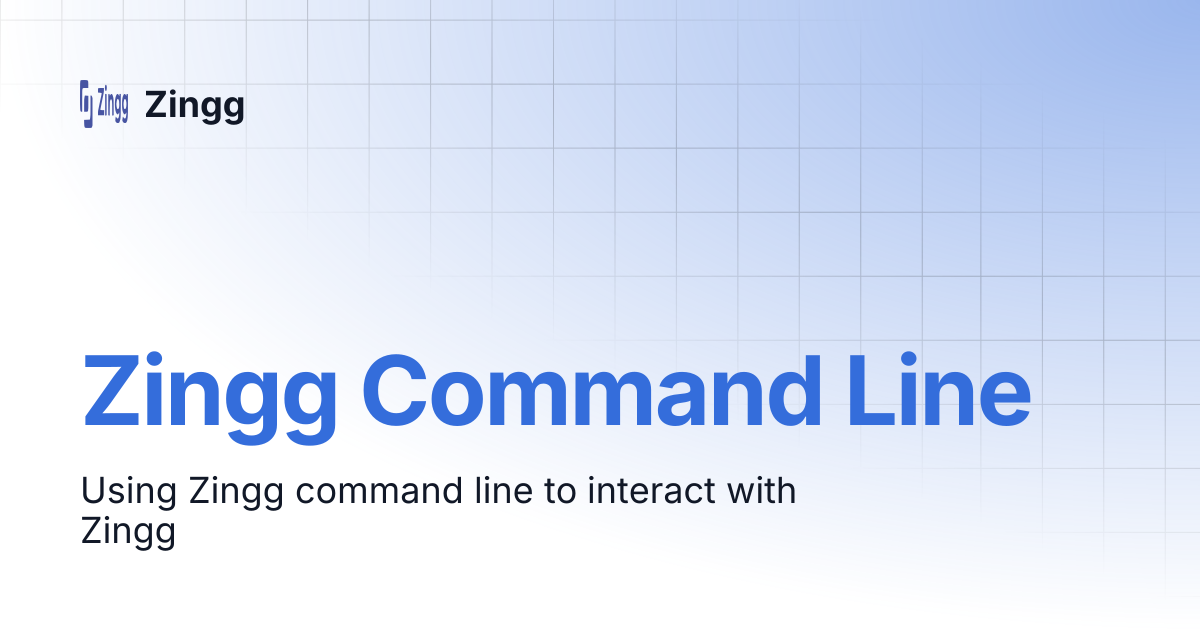 Zingg Command Line | Zingg