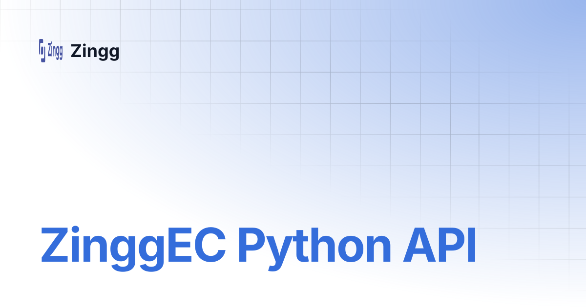 ZinggEC Python API | Zingg